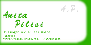 anita pilisi business card